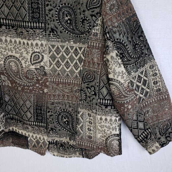 Vintage Molly & Maxx Jacket Blazer Tapestry Patchwork Paisley Print size 1X Boho - Picture 15 of 16
